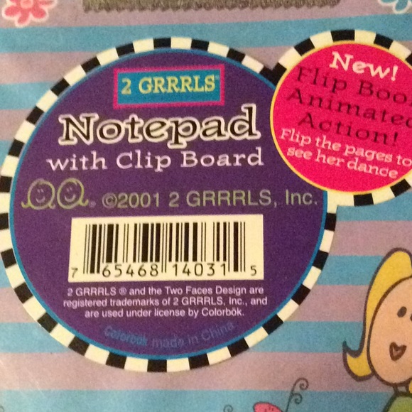 Brand new 2 Grrrls notepad and sparkly clip board. - Picture 2 of 3